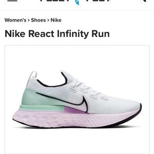 Women’s Nike Flyknit react infinity running shoes